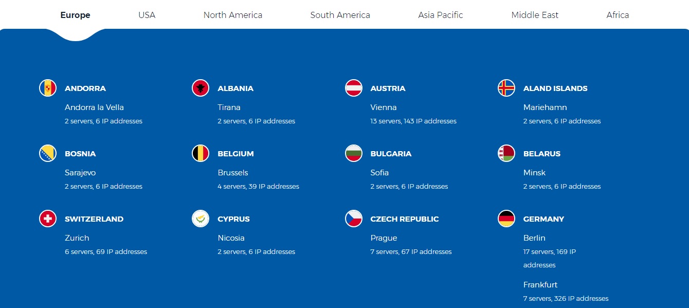 HideMyAss VPN servers