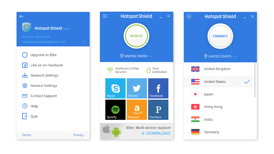 Hotspot Shield Android application