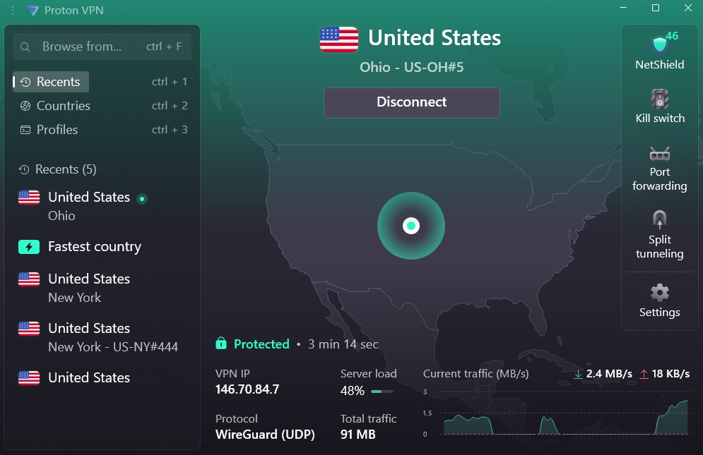 Proton VPN user-friendly servers