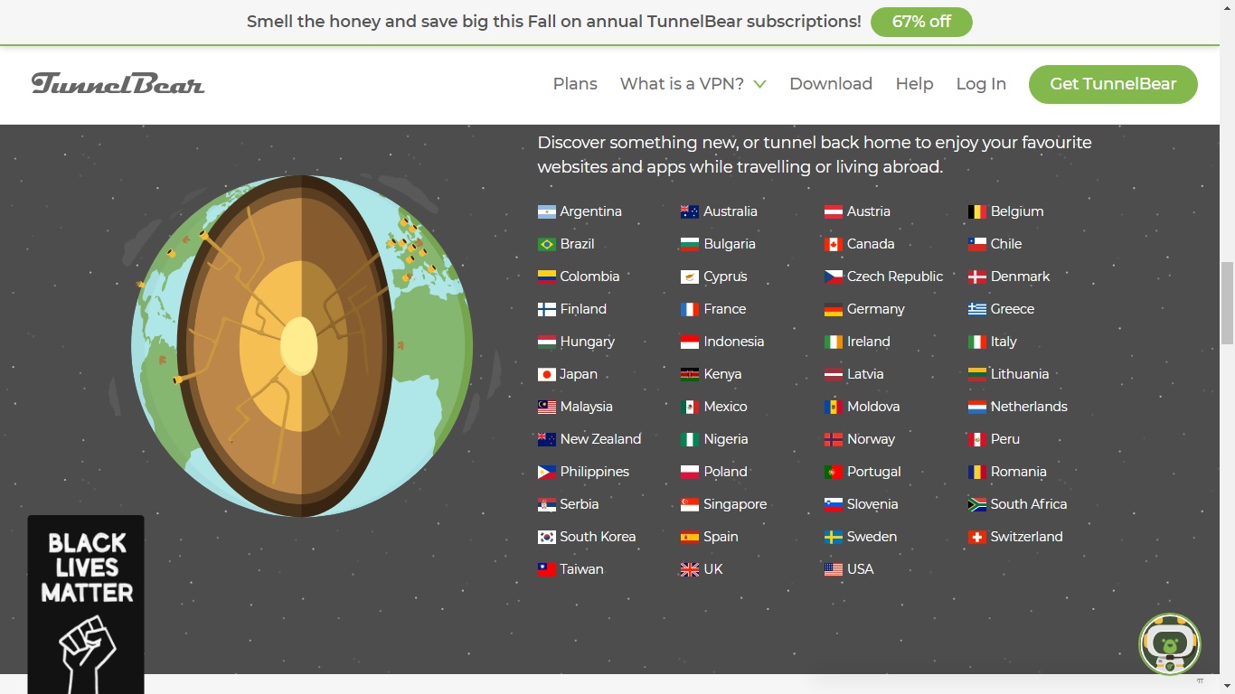 TunnelBear VPN servers